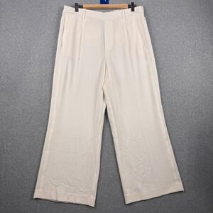 NIC+ZOE Pants Women 14 Cream Wide Leg Trousers Dressy Career Travel NEW $148